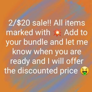 2/$20 Sale on all items marked with 💥!!